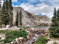 Boats on Lake Marie must be carried along the outflow.