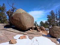 A few feet lower, at Vedauwoo, snow is hard to find. A few feet lower, at Vedauwoo, snow is hard to find.