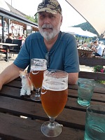 Hosanger: our days on the Island tended to end at Mjøsvågen Landhandleri.