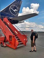 Boarding the plane to Munich