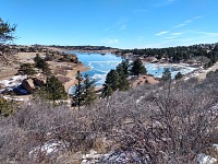 A day later and few feet lower, snow was almost gone, only Granite Springs Reservoir stayed frozen.